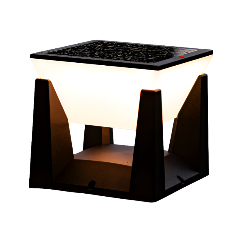 QuadreShine | Czarna Kwadratowa Lampa Solarowa Do Ogrodu Odporna Na Warunki Atmosferyczne