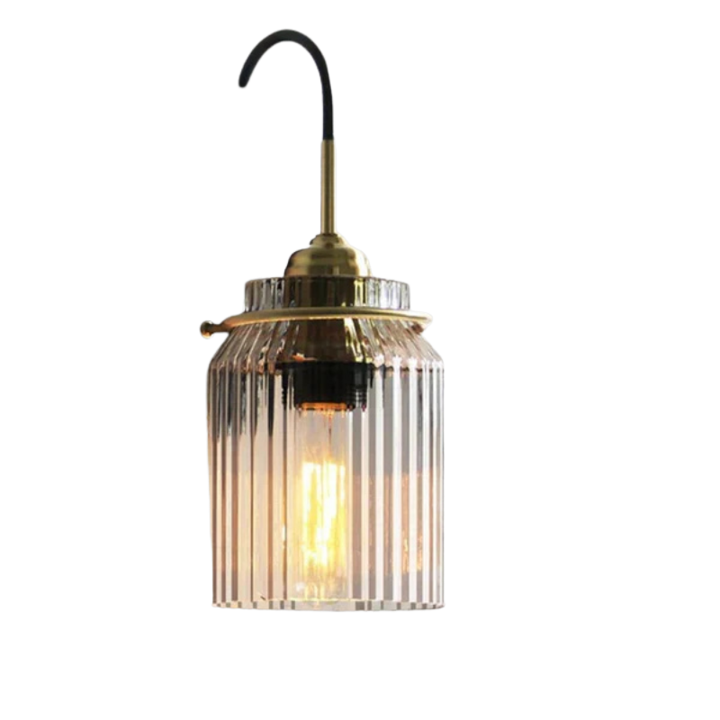 Vintage Glow | Kinkiet Z Przezroczystym Kloszem Szklanym