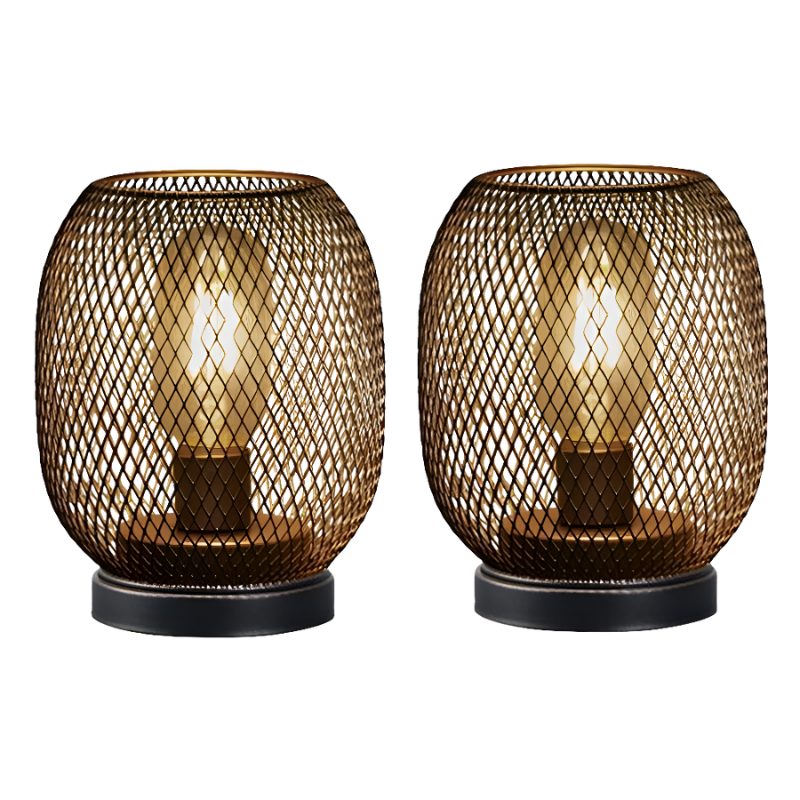 IronGlow | Metalowa Lampa Stołowa Z Wbudowaną Akumulatorową Latarenką Led