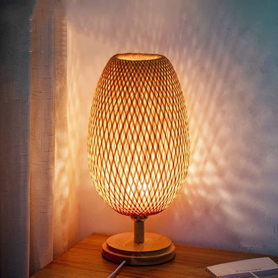 ZenBamboo | Elegancka Lampa Stołowa W Stylu Naturalnym