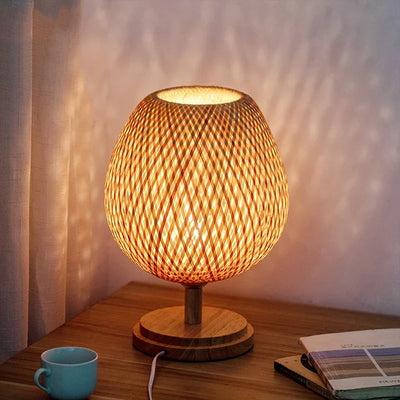 ZenBamboo | Elegancka Lampa Stołowa W Stylu Naturalnym
