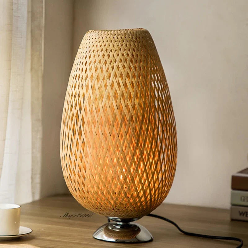 ZenBamboo | Elegancka Lampa Stołowa W Stylu Naturalnym
