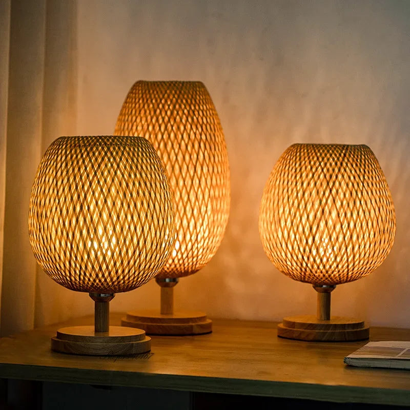 ZenBamboo | Elegancka Lampa Stołowa W Stylu Naturalnym