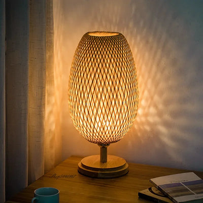 ZenBamboo | Elegancka Lampa Stołowa W Stylu Naturalnym