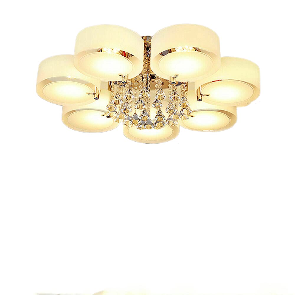 Kryształowy Promień | Kryształowy Plafon Led Z 7 Żarówkam