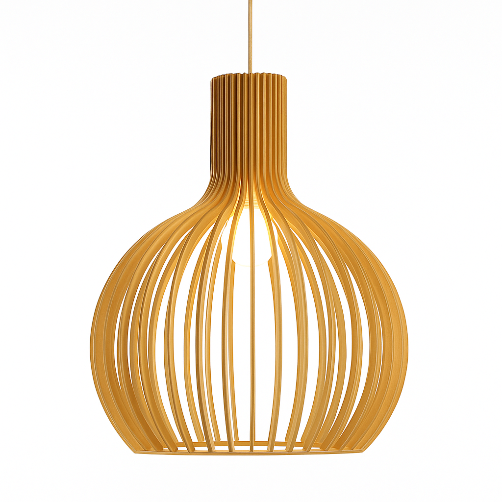 Drewniana Lampa Wisząca | Ręcznie Robione Nowoczesne Oświetlenie z Drewna