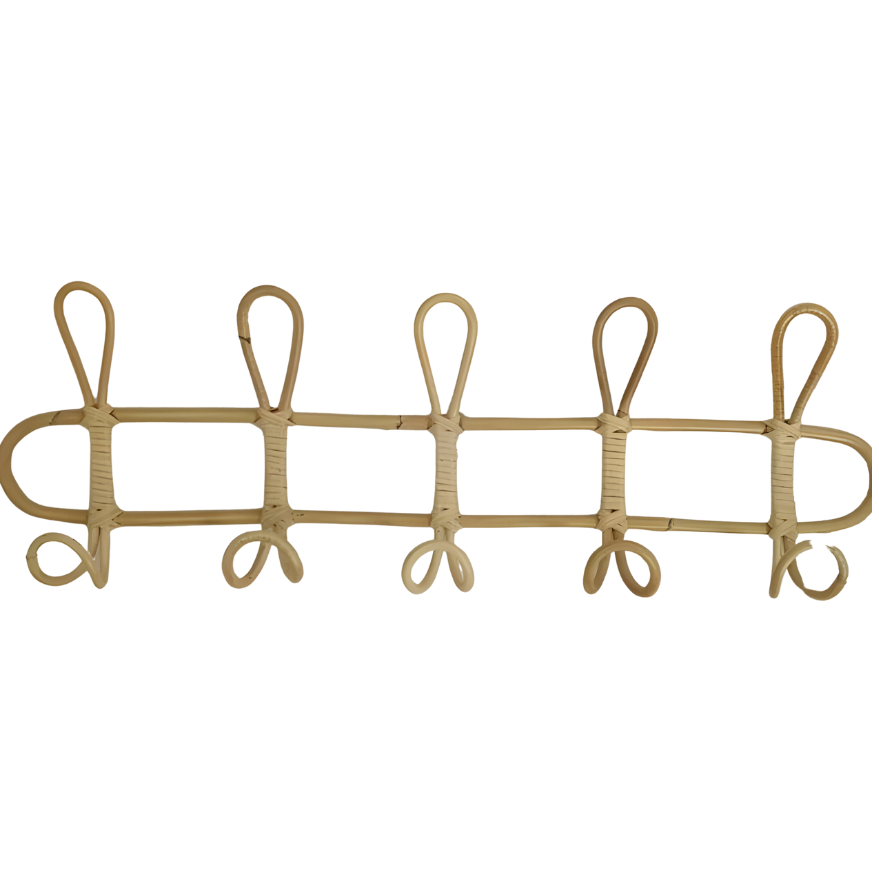 Ręcznie Robiony Wieszak Ścienny Boho | Rattanowy Kołek Do Sypialni Dziecięcej