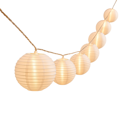 Girlanda Świetlna Lunaria | Lampiony Led Papierowe Dekoracja Ogrodowa