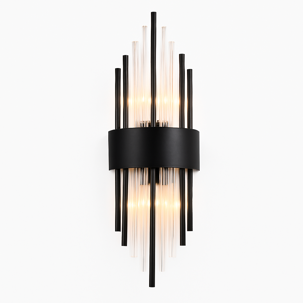 Świetlisty Blask | Nowoczesny Kinkiet Metal W Złocie Lub Czerni